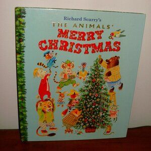 Collectible 1986 Richard Scarry The Animals MERRY CHRISTMAS Large Hardcover Book